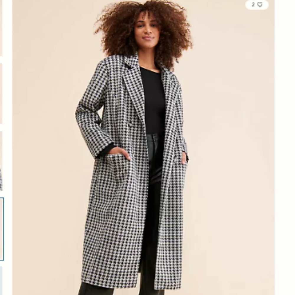 4th & Reckless Kendra Oversized Houndstooth Overcoat